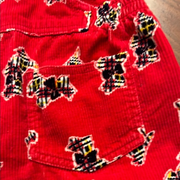 Vintage Happy Kids Overalls Red Corduroy Scotty Dogs 4T - Picture 6 of 6